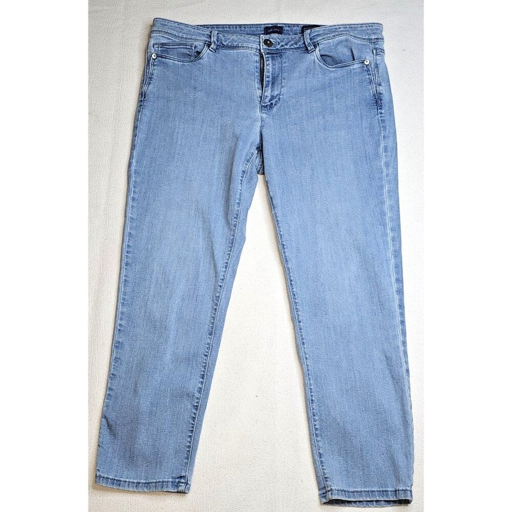 J. Jill Womens Authentic Fit Slim Ankle Jeans 14P Denim Blue Light Wash